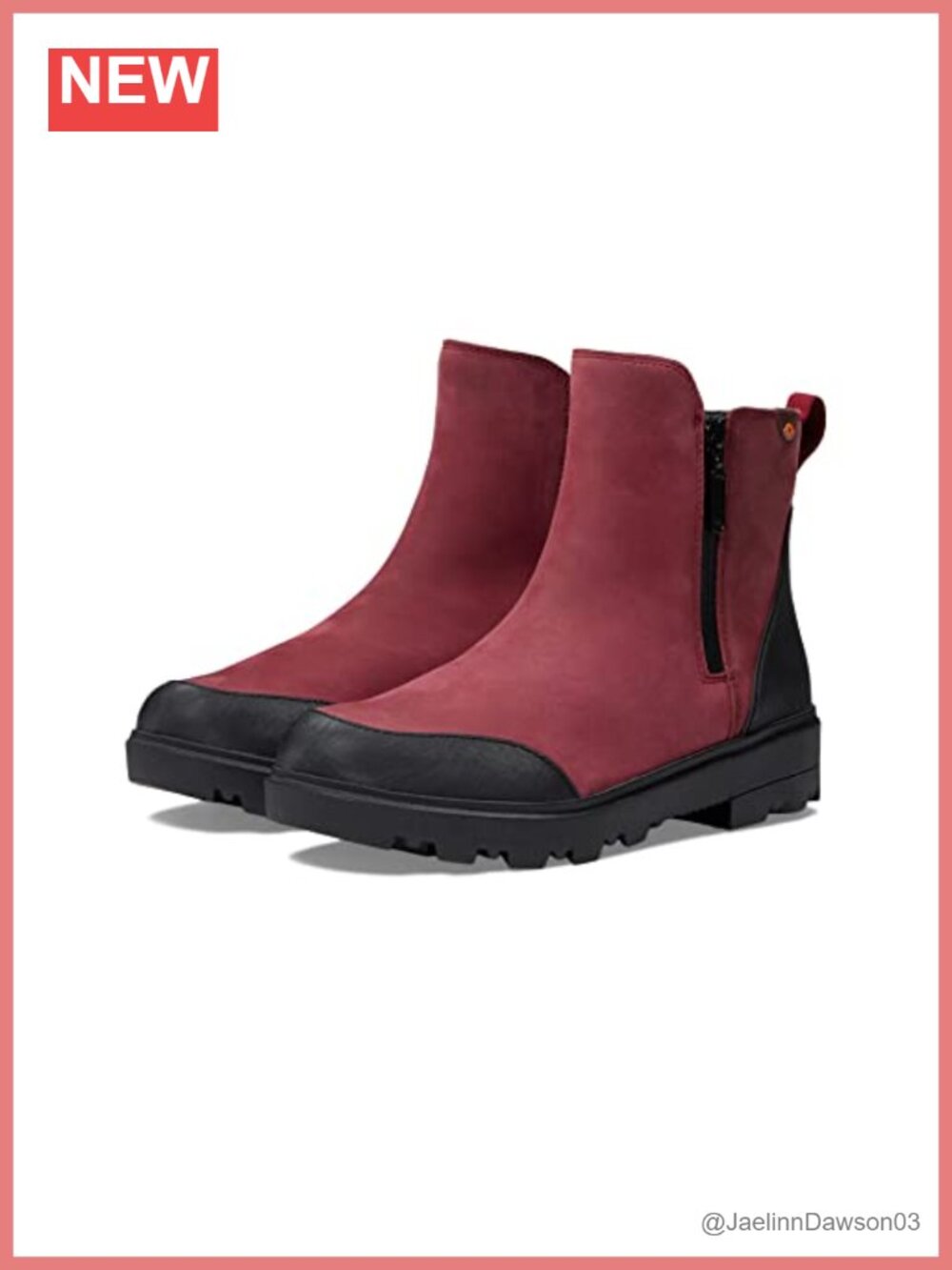 Women's Holly Zip Leather Boot, Waterproof Ankle Boot with Side Zip